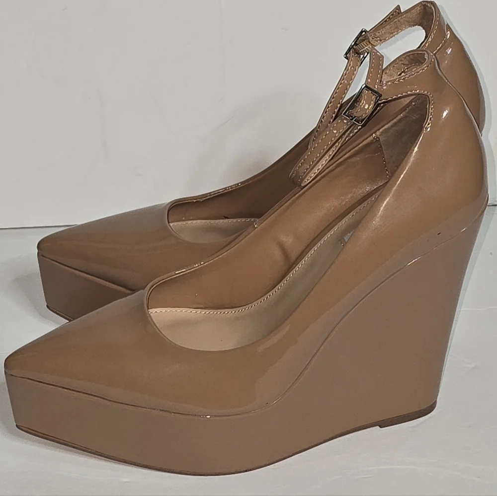 Steve Madden Platforms Women's Ladonna Tan Khaki Wedge Heels Size 9.5